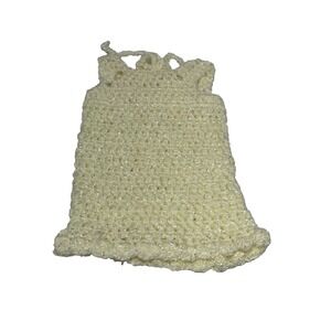 NEW handmade crocheted yarn 18 inch doll outfit dress yellow